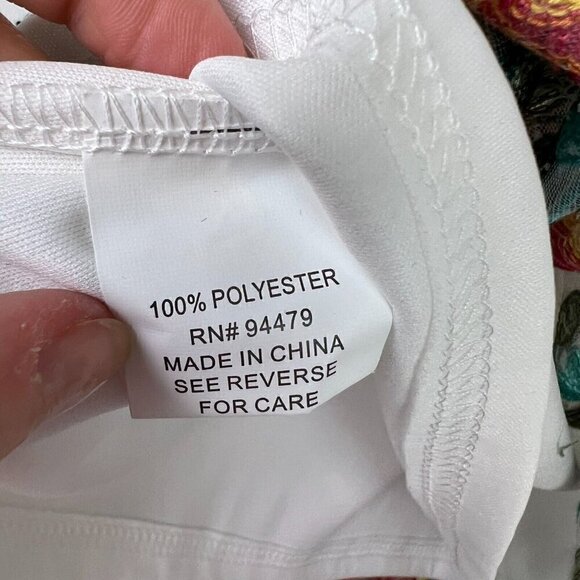 Magic Womens Medium Embroidered Floral Semi Transparent A line Midi Skirt White - Picture 8 of 9